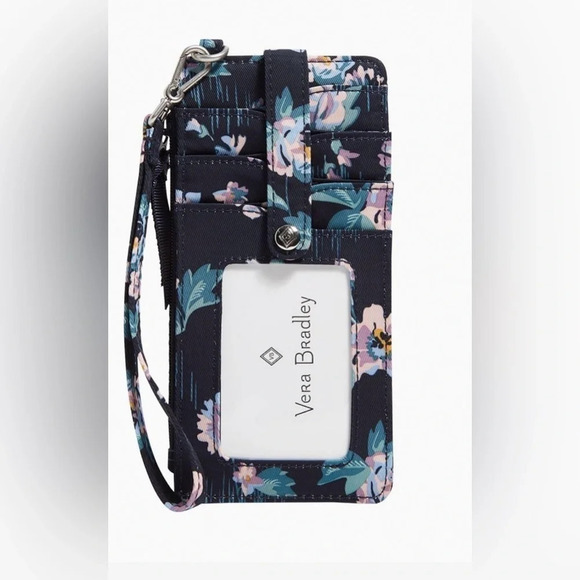 Vera Bradley Ultimate Card Case in Performance Twill Navy Garden - Picture 5 of 6